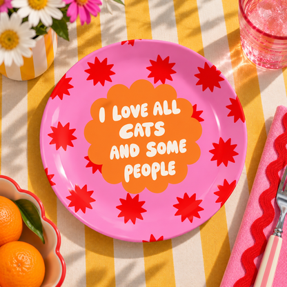 Love All Cats - Ceramic Dinner Plate - For Cat Lovers