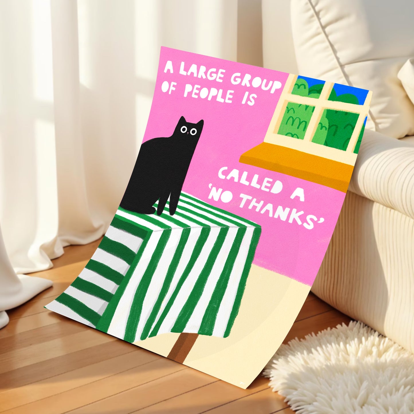 A Large Group Of People - Cat Art Print