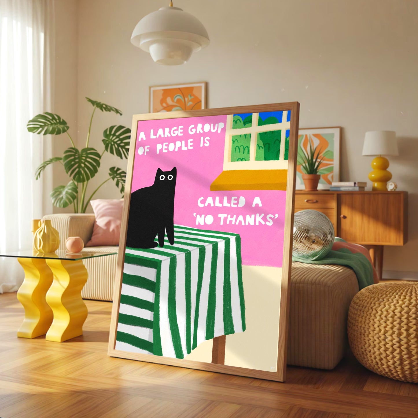 A Large Group Of People - Cat Art Print