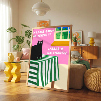 A Large Group Of People - Cat Art Print