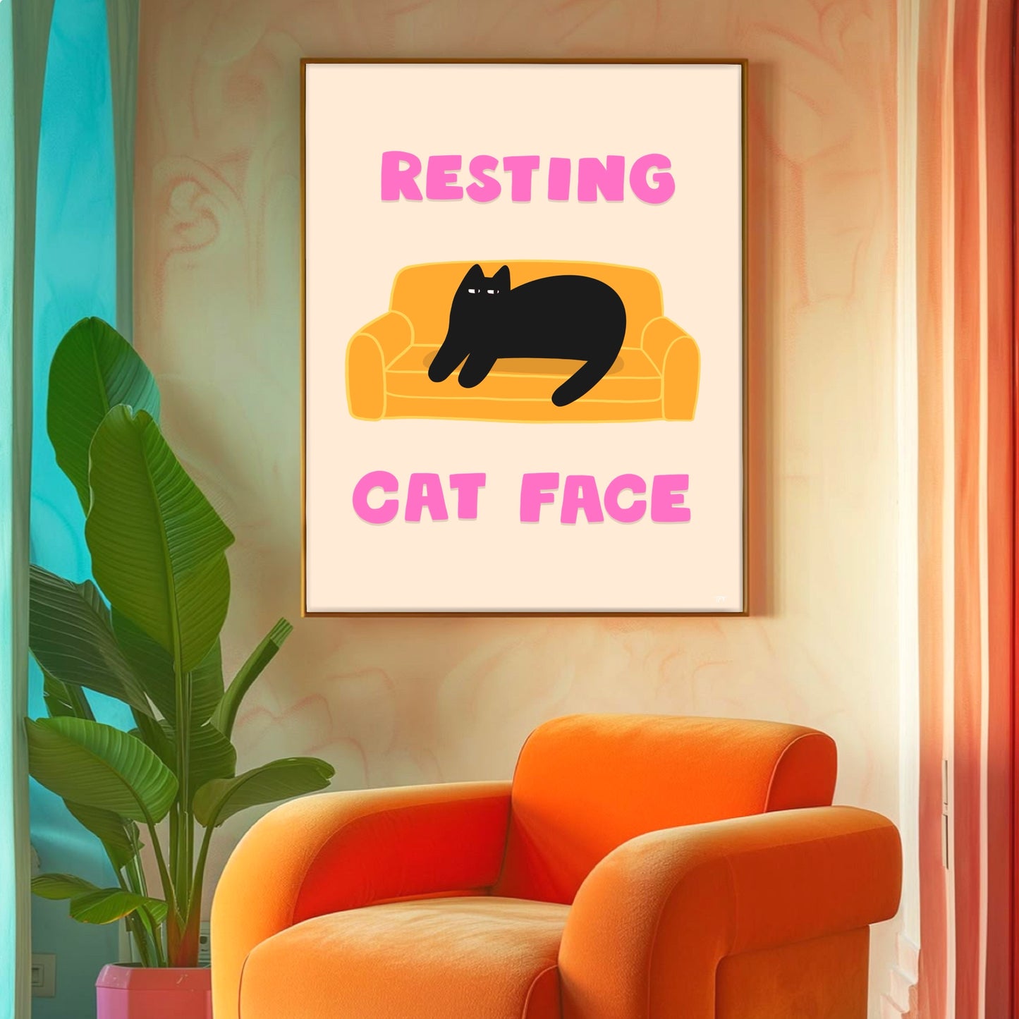 Chat au repos - Impression d'art