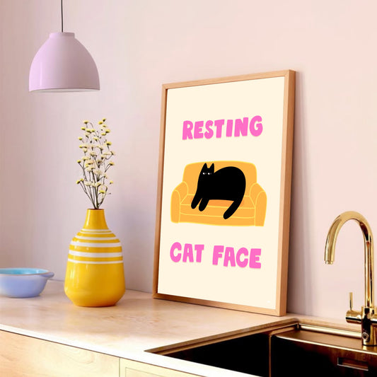 Resting Cat Face  - Art Print