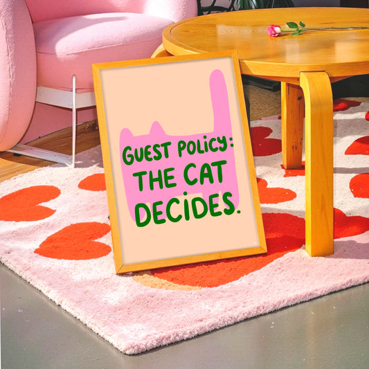 Guest Policy - Cat Art Print