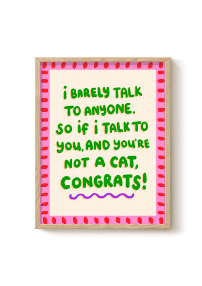 Félicitations - Impression d'art Chat