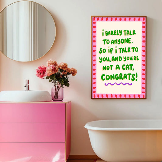 Congrats - Cat Art Print