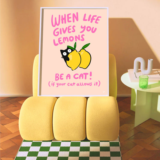 Life’s Lemons - Cat Art Print