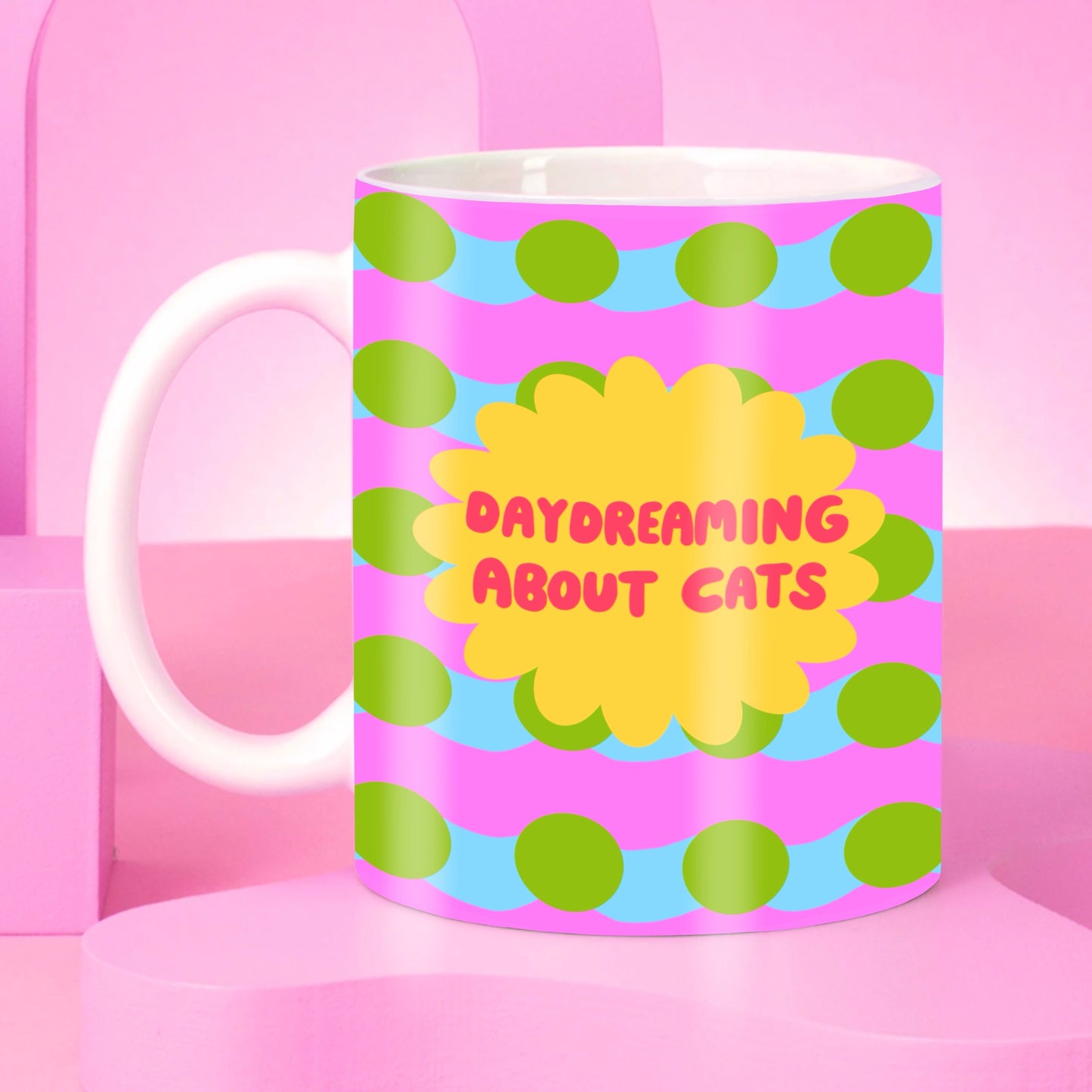 Mug en céramique "Je rêve de chats"