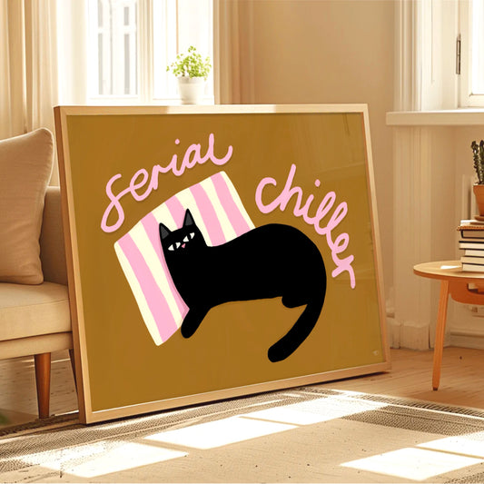 Serial Chiller - Funny Cat Art Print