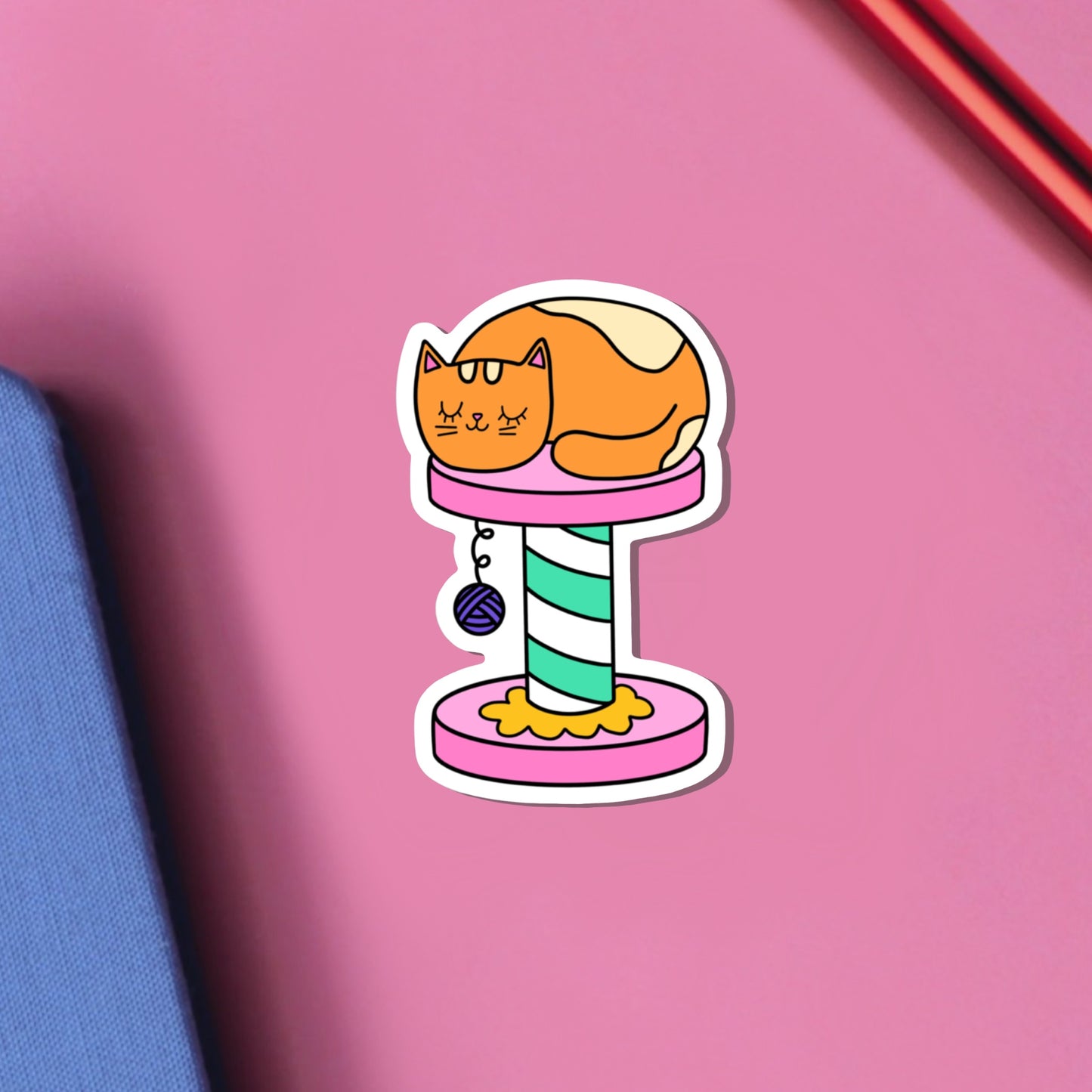Sleepy Cat Vinyl Sticker
