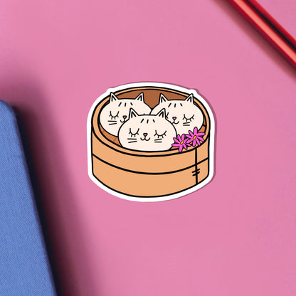 Dim Sum Cats Vinyl Sticker