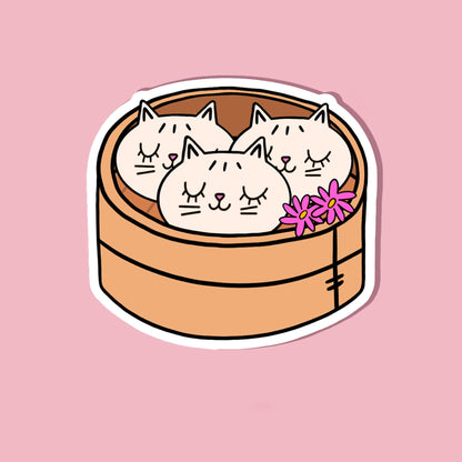 Dim Sum Cats Vinyl Sticker