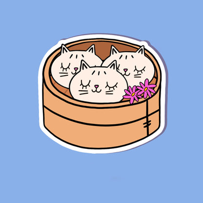 Dim Sum Cats Vinyl Sticker