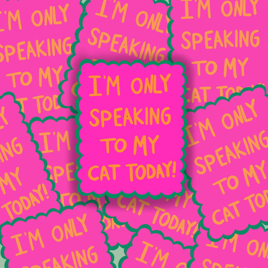 Speaking To My Cat Vinyl Sticker