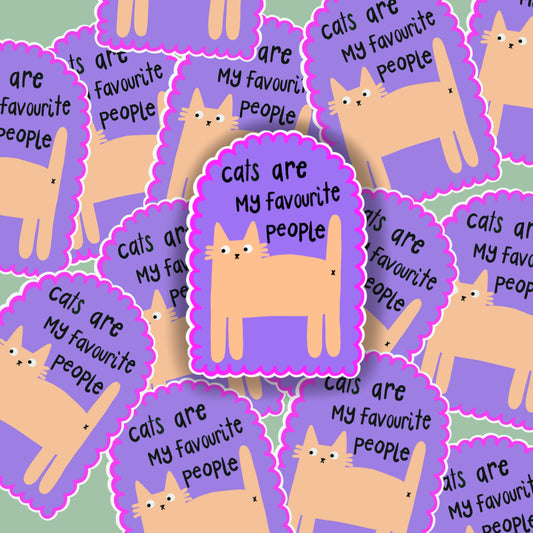 Cats Are My Favourite People Vinyl Sticker