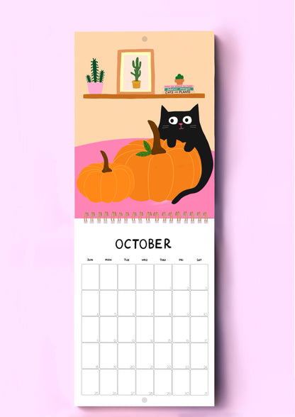 Cats And Plants - 2026 Wall Calendar