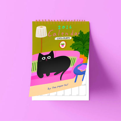Cats And Plants - 2026 Wall Calendar
