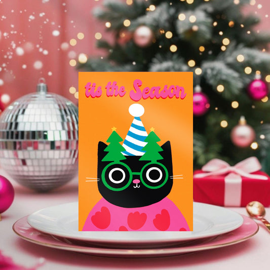 Tis The Season Cat Christmas Card