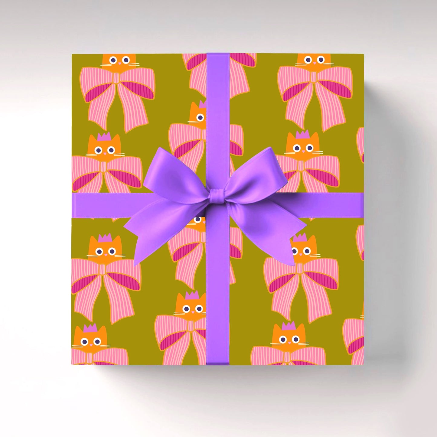 Orange Cat Christmas Wrapping Paper