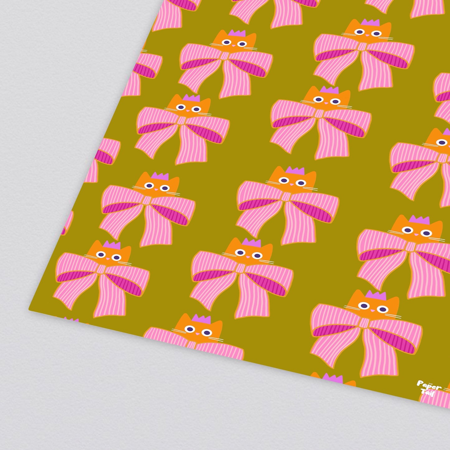 Orange Cat Christmas Wrapping Paper