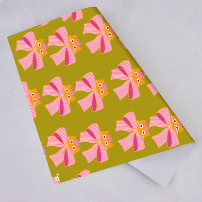 Orange Cat Christmas Wrapping Paper