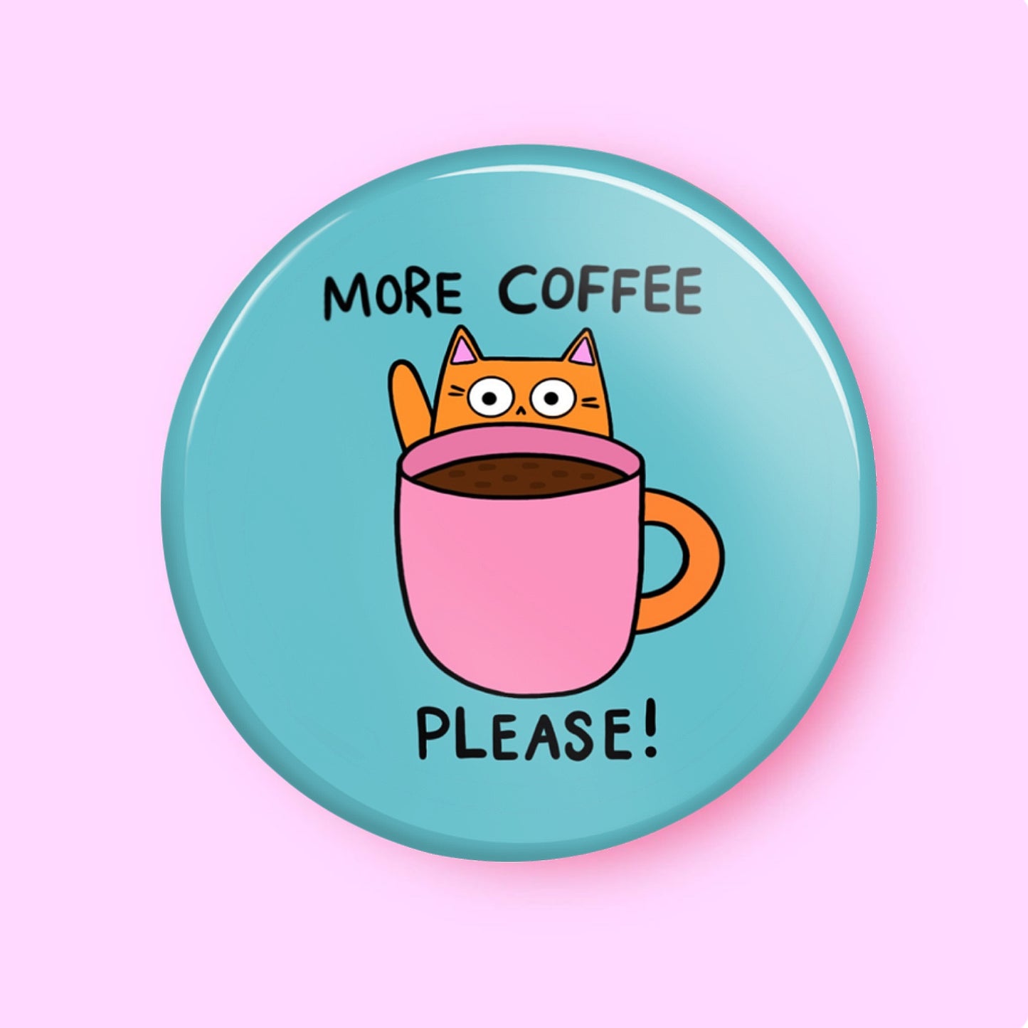 Plus de café - Badge épinglette - Épingle citation chat, Cadeaux amusants