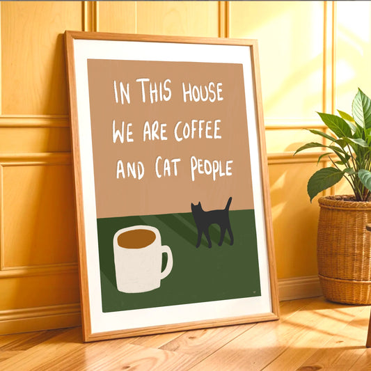 Coffee And Cat People Print
