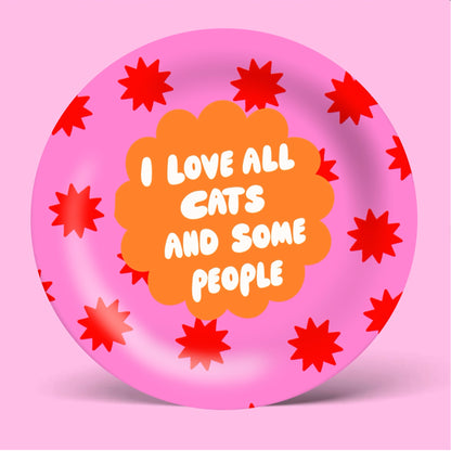 Love All Cats - Ceramic Dinner Plate - For Cat Lovers