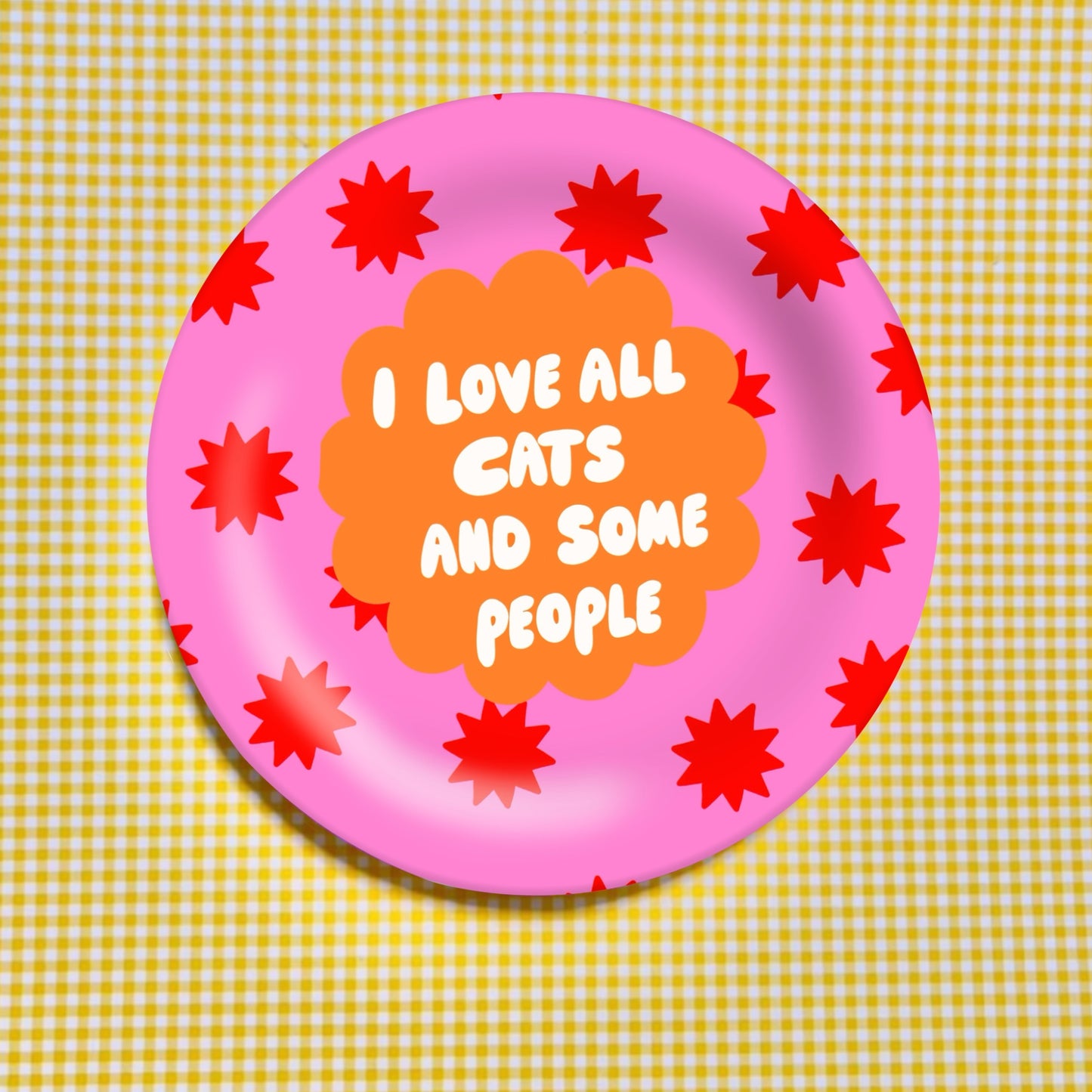 Love All Cats - Ceramic Dinner Plate - For Cat Lovers