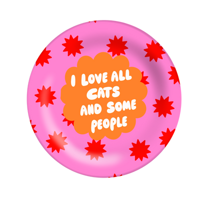 Love All Cats - Ceramic Dinner Plate - For Cat Lovers