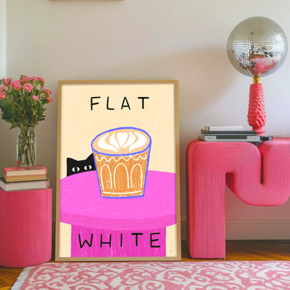 Flat White - Impression d'art chat