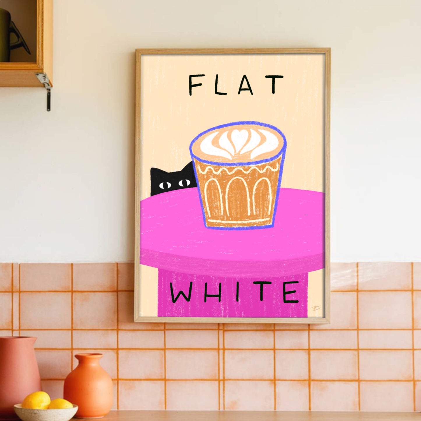 Flat White - Impression d'art chat