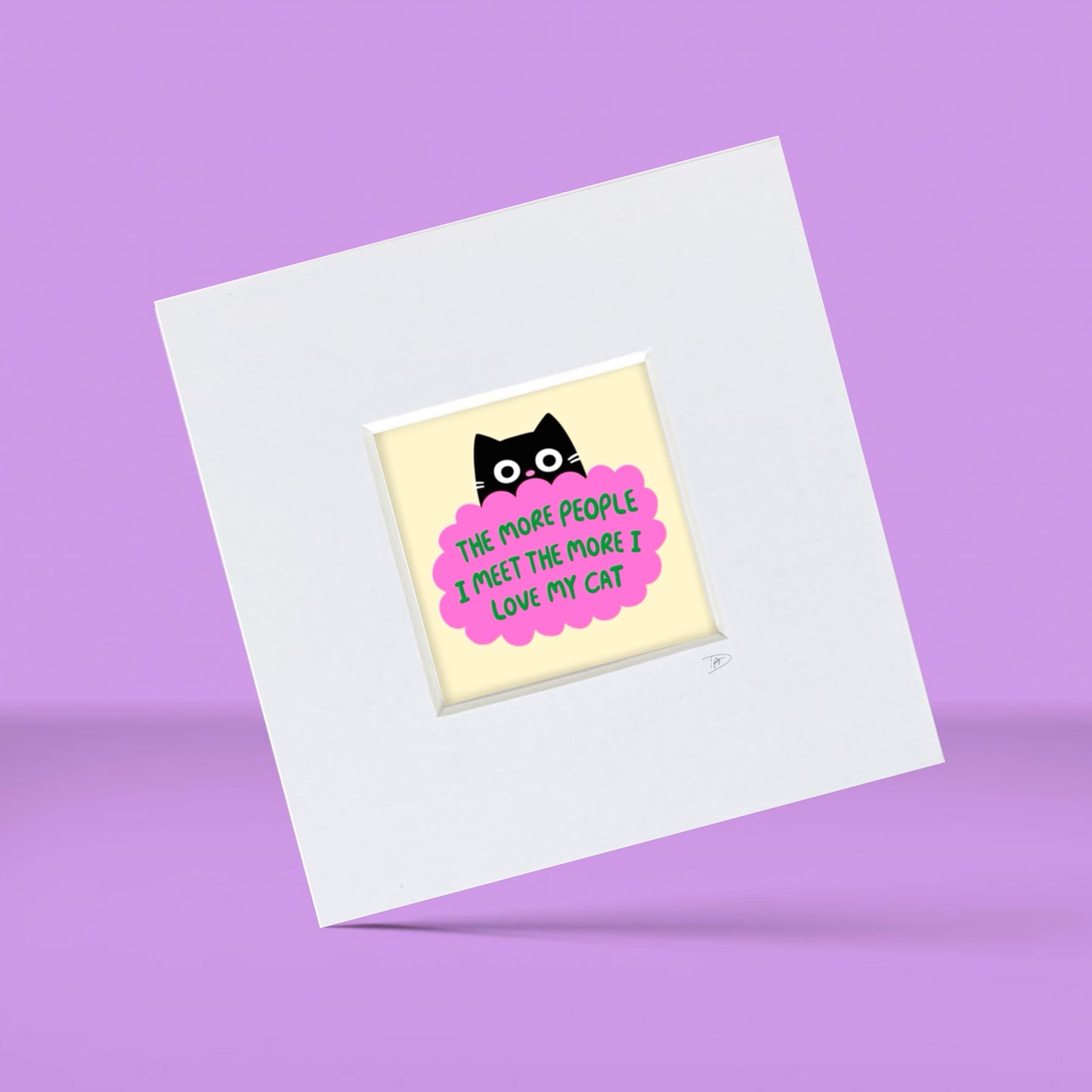 Love My Cat - Mini Mounted Print