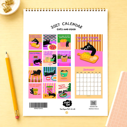 Cats And Food Wall Calendar 2027