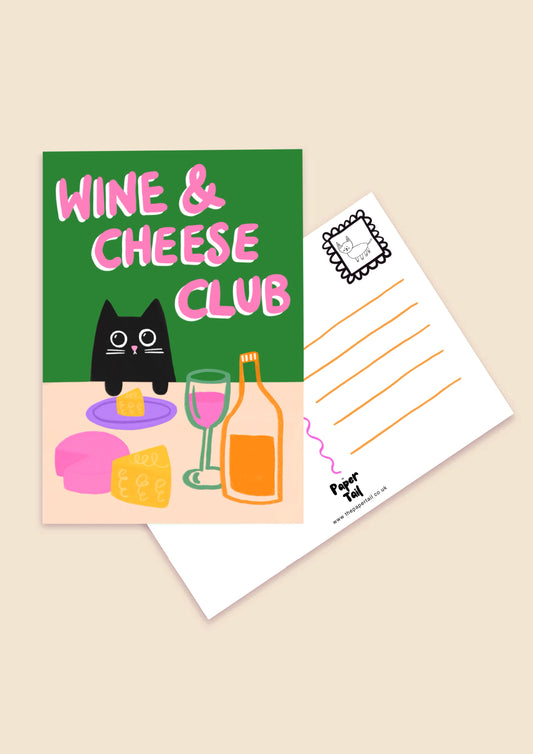 Wine And Cheese Club Postcard