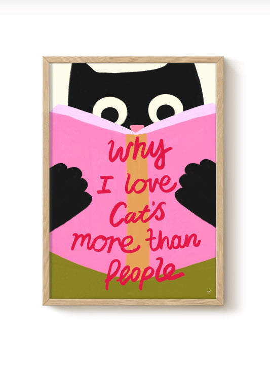 Reading Cat Print