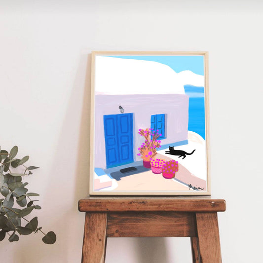 Cat Bathing print