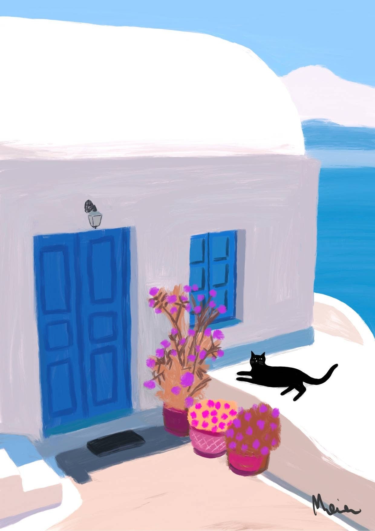 Cat Bathing print
