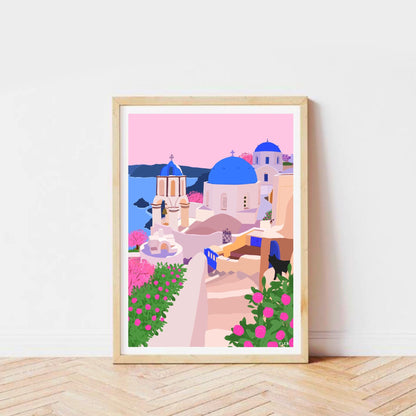 Santorini Cat print
