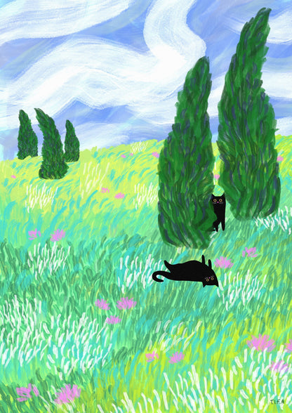 Field Cats print