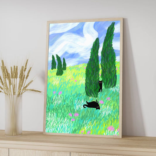 Field Cats print
