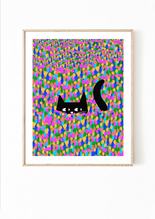 Hiding Cat print