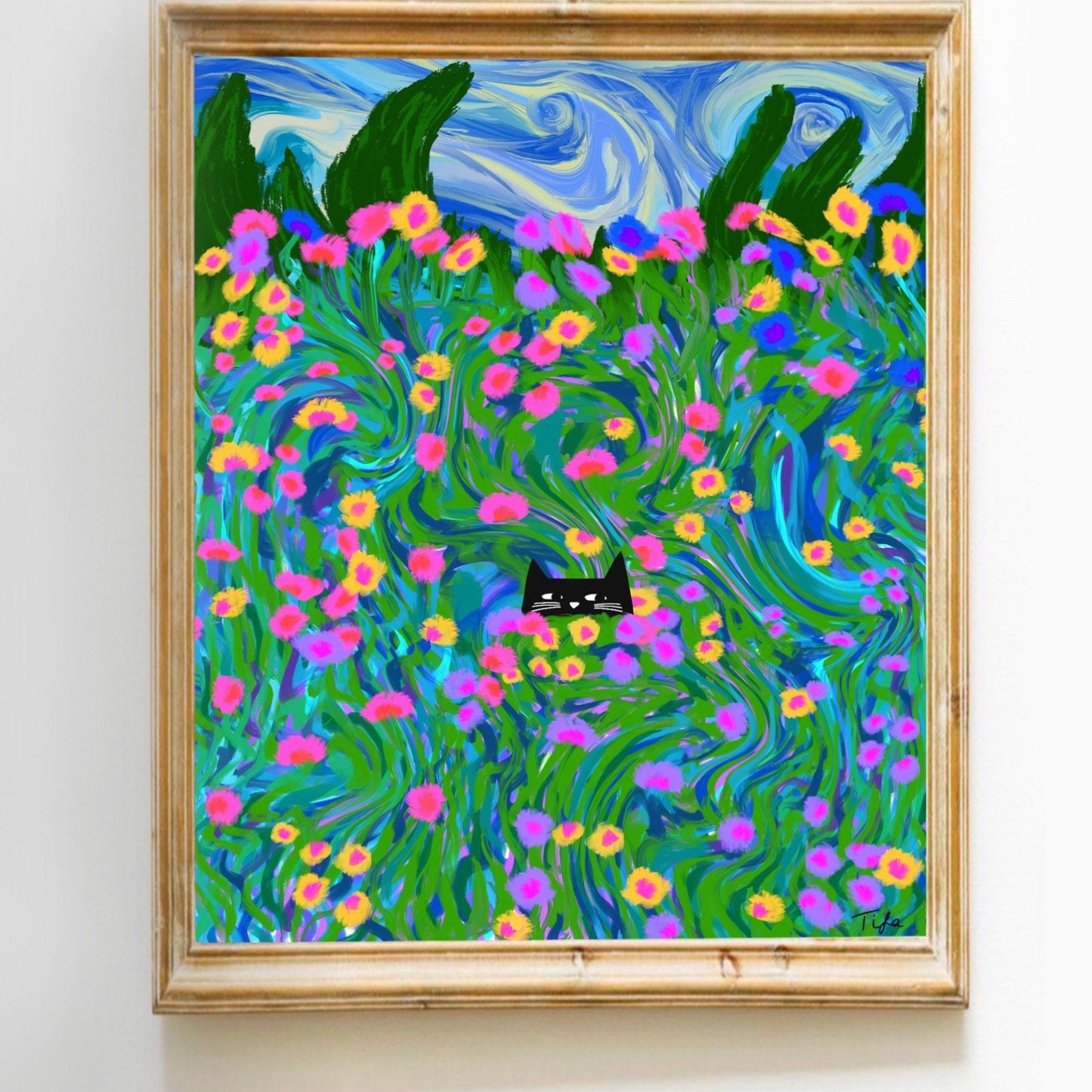 Hide and Seek Cat print