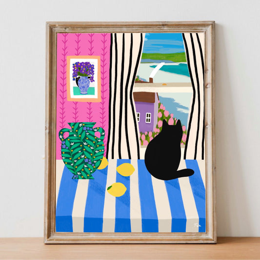 Cat At The Window print