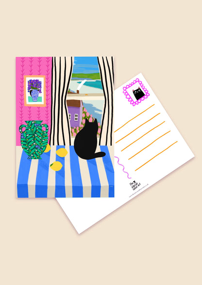 Daydreaming Cat postcard