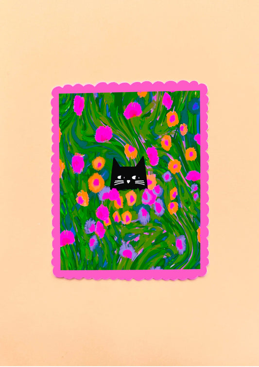Hide and Seek Cat Vinyl Sticker