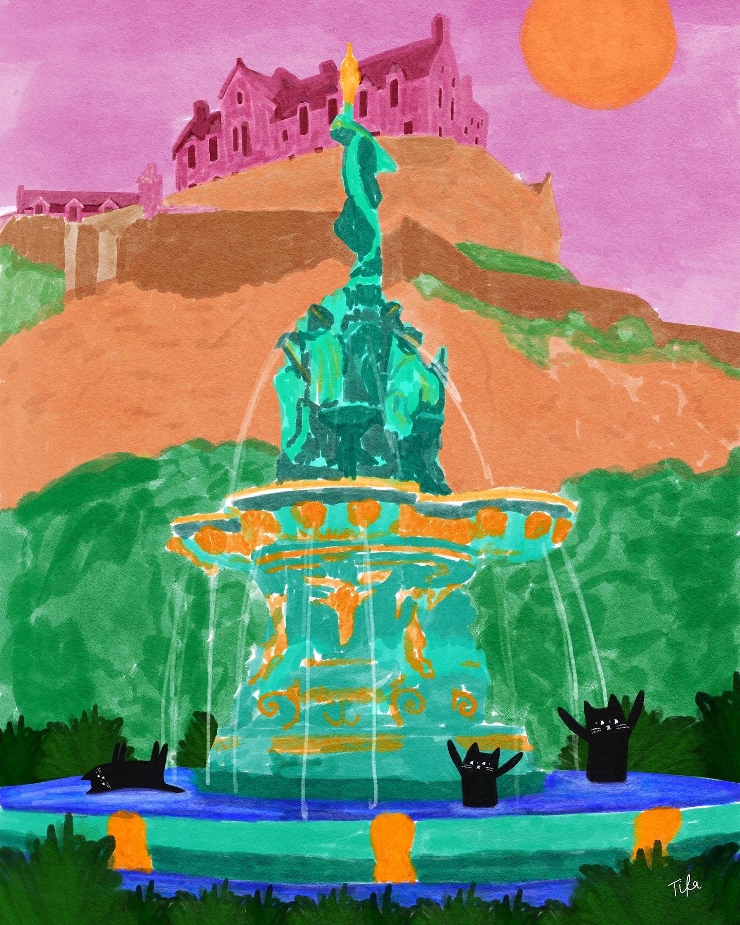 Edinburgh Ross Fountain print