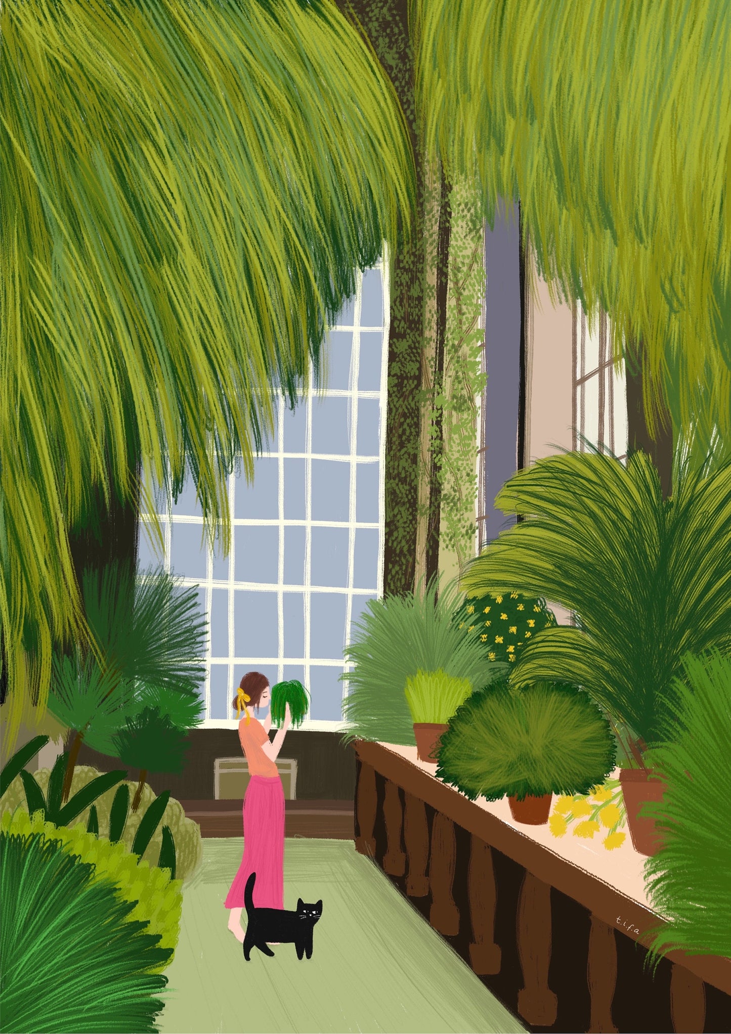 Cat At The Botanics print