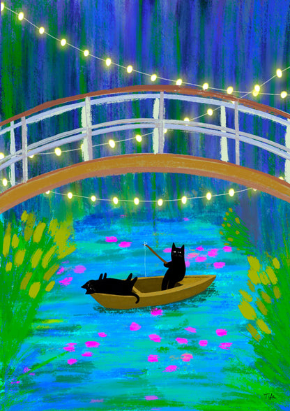 Fishing Cats print