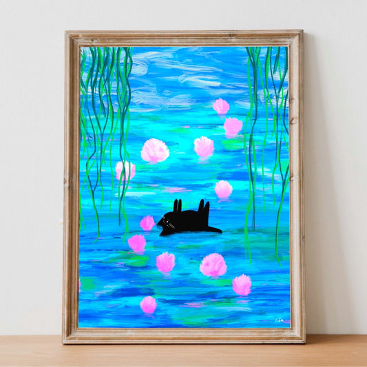 Floating Cat print