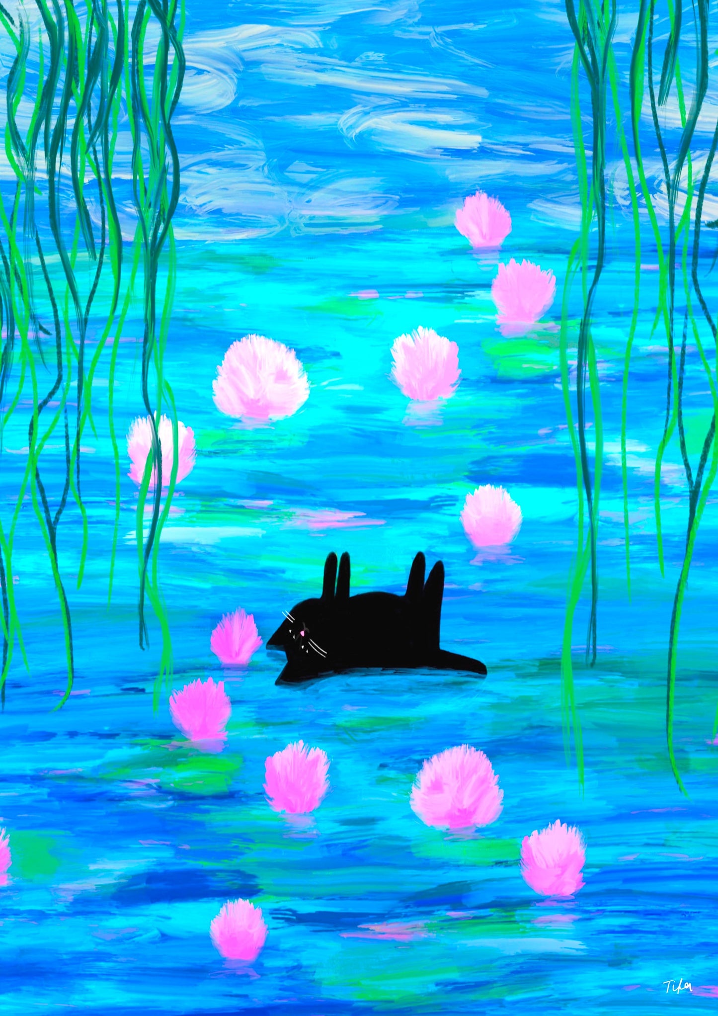 Floating Cat print